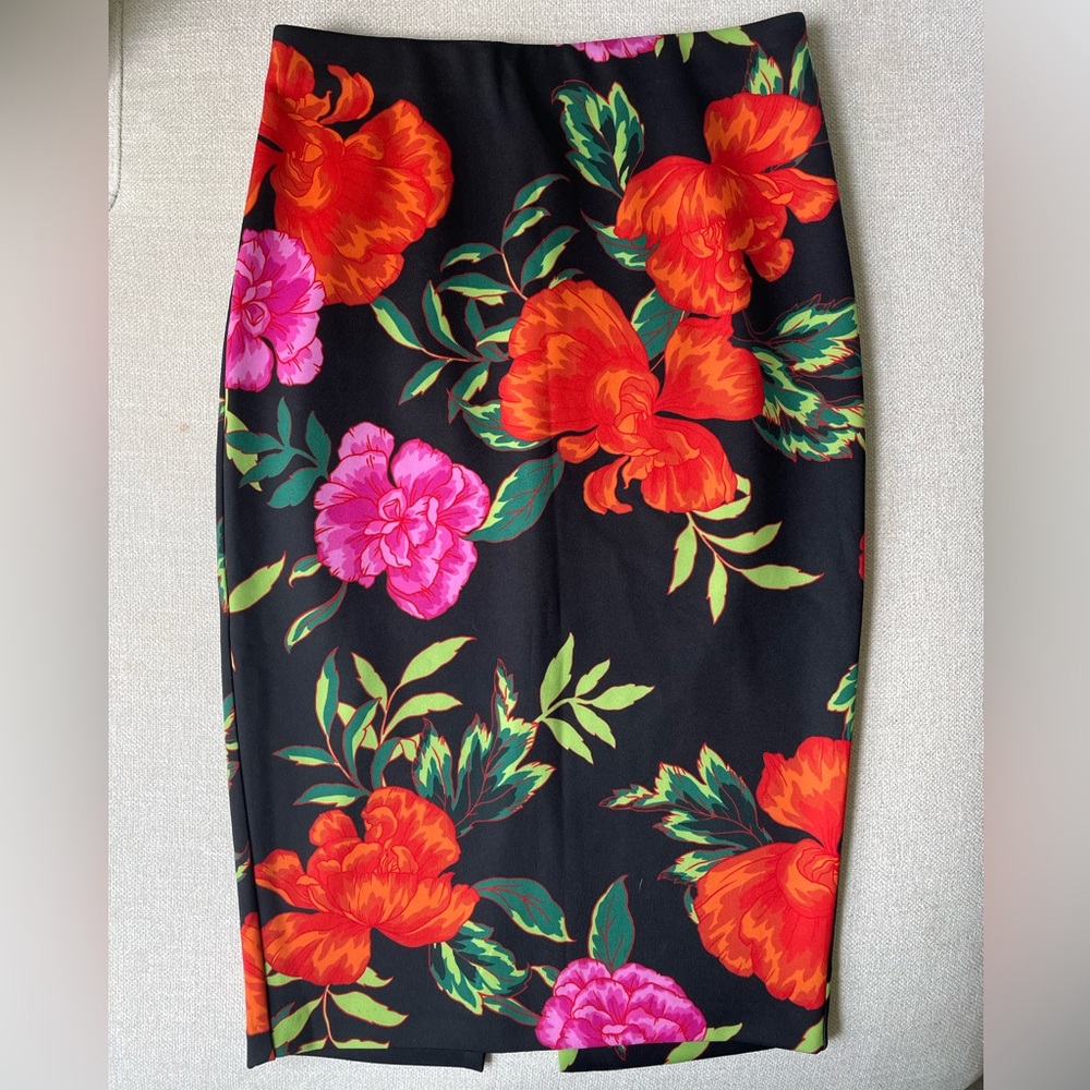 Express floral print pencil skirt